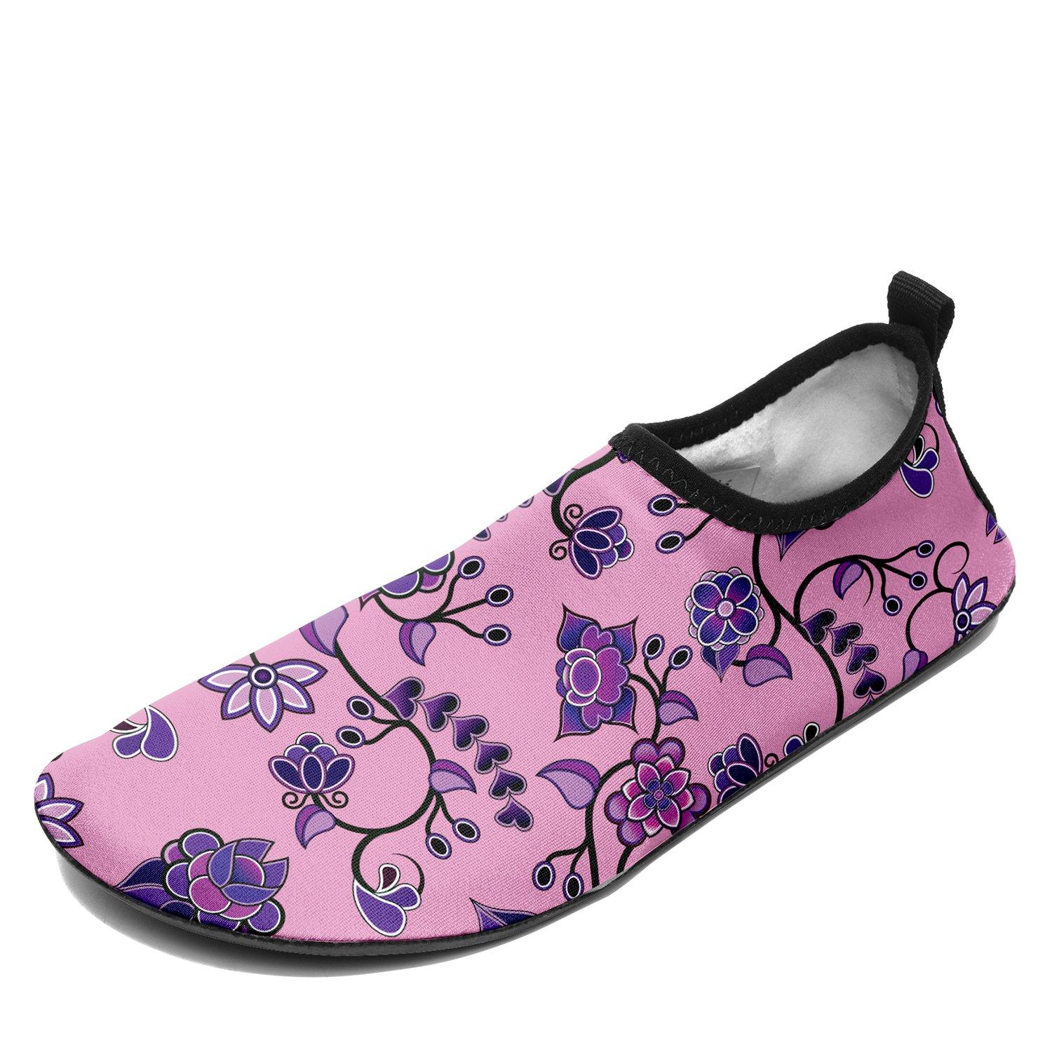 Purple Floral Amour Sockamoccs Kid's Slip On Shoes Herman 