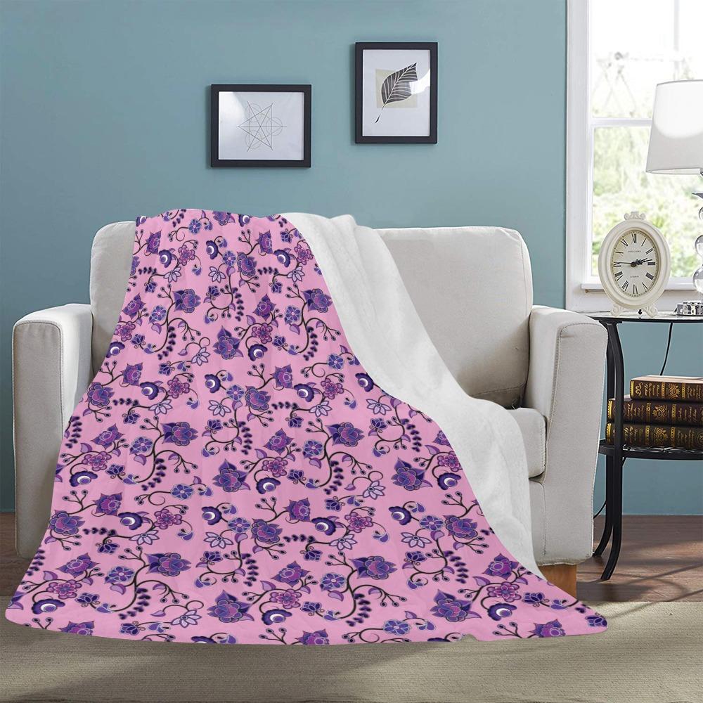 Purple Floral Amour Ultra-Soft Micro Fleece Blanket 60"x80" Ultra-Soft Blanket 60''x80'' e-joyer 