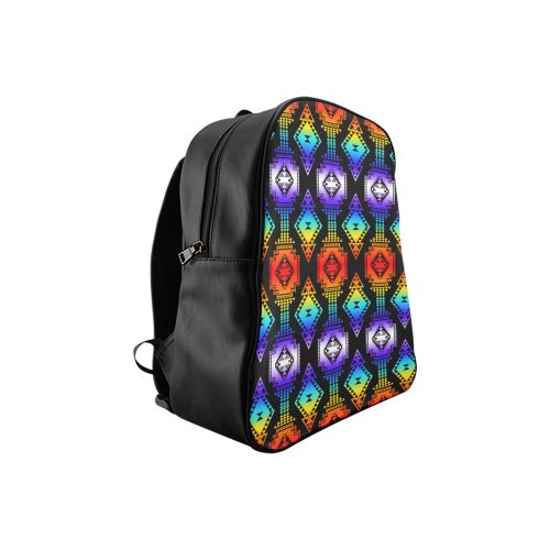 Rainbow Gathering School Backpack (Model 1601)(Small) School Backpacks/Small (1601) e-joyer 