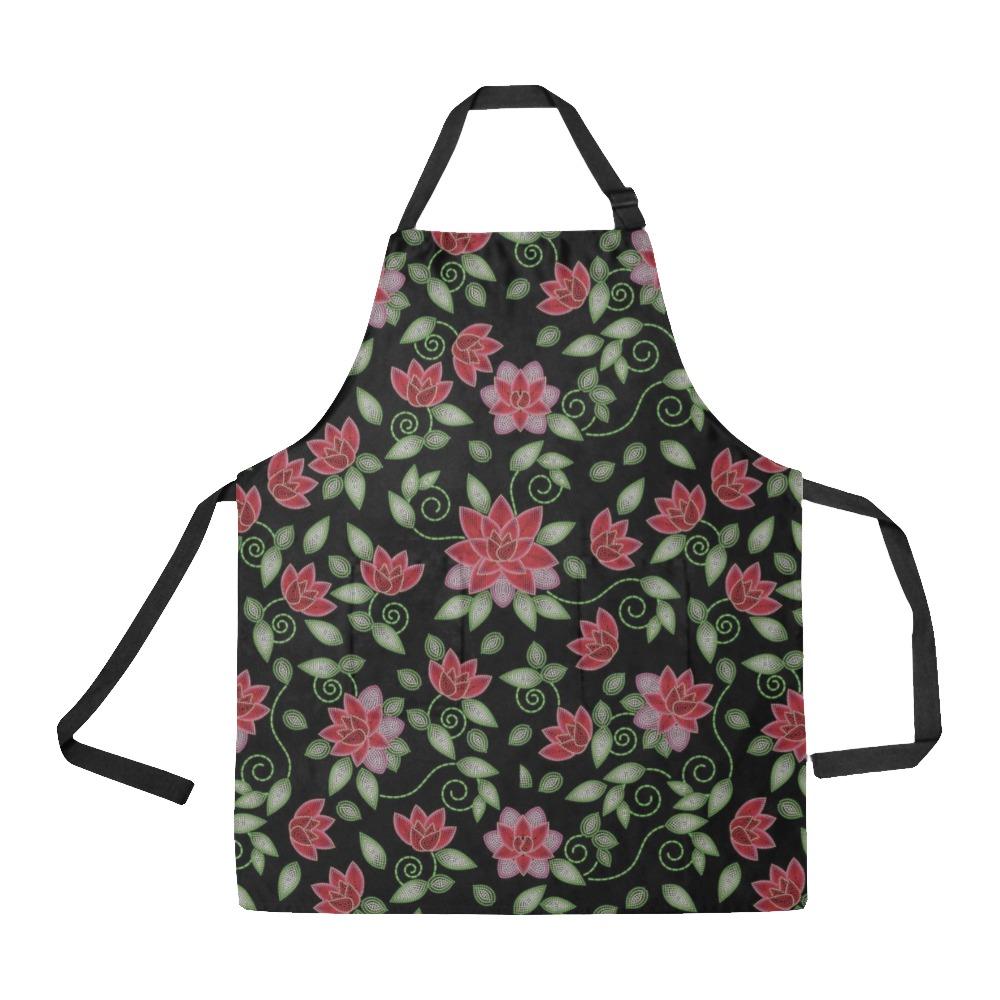 Red Beaded Rose All Over Print Apron All Over Print Apron e-joyer 