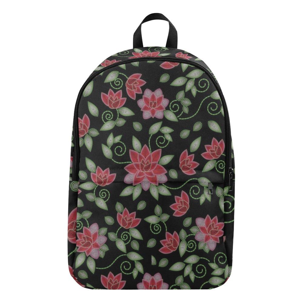 Red Beaded Rose Fabric Backpack for Adult (Model 1659) Casual Backpack for Adult (1659) e-joyer 