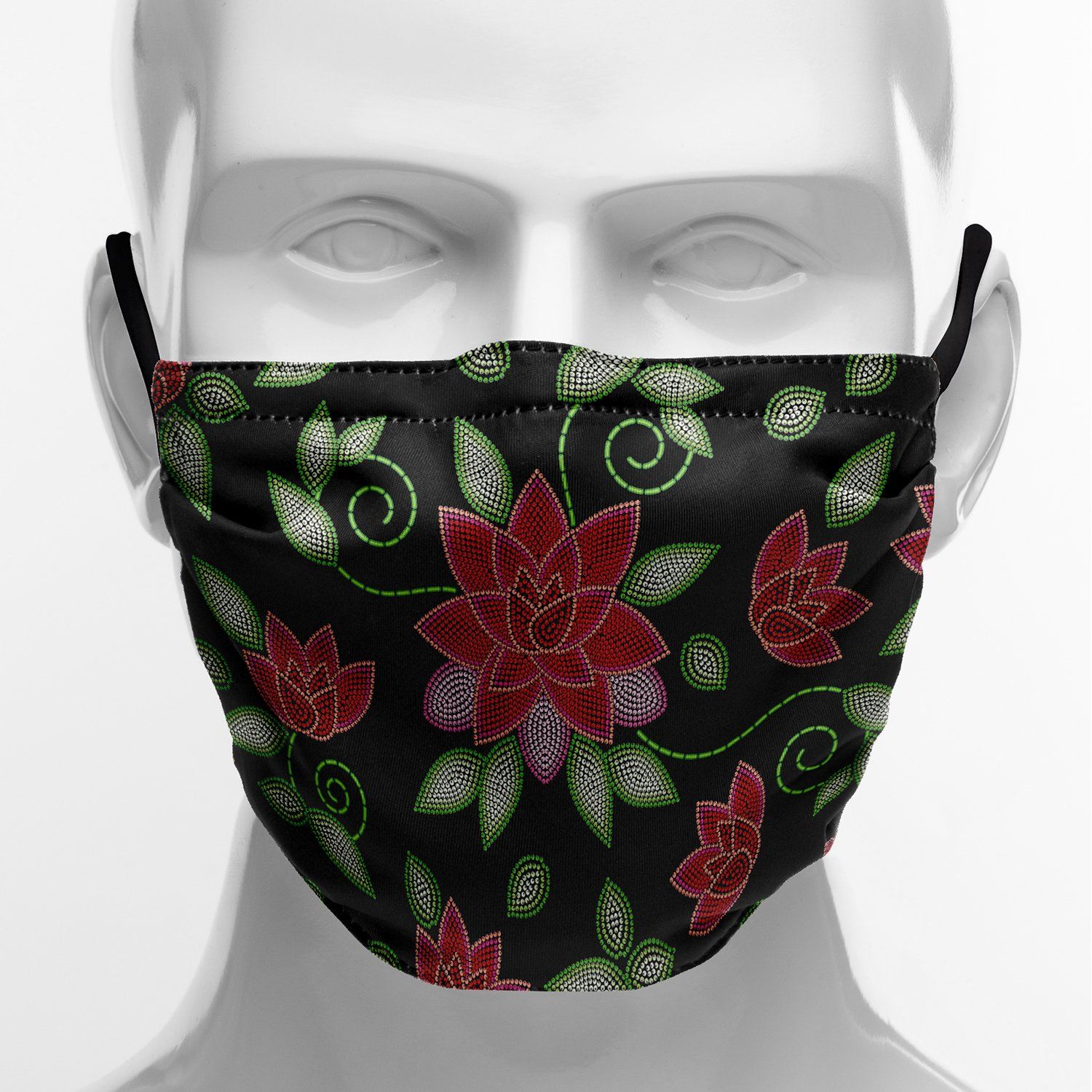 Red Beaded Rose Face Cover Herman 