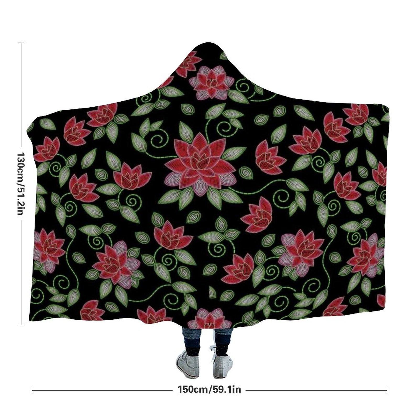 Red Beaded Rose Hooded Blanket blanket 49 Dzine 