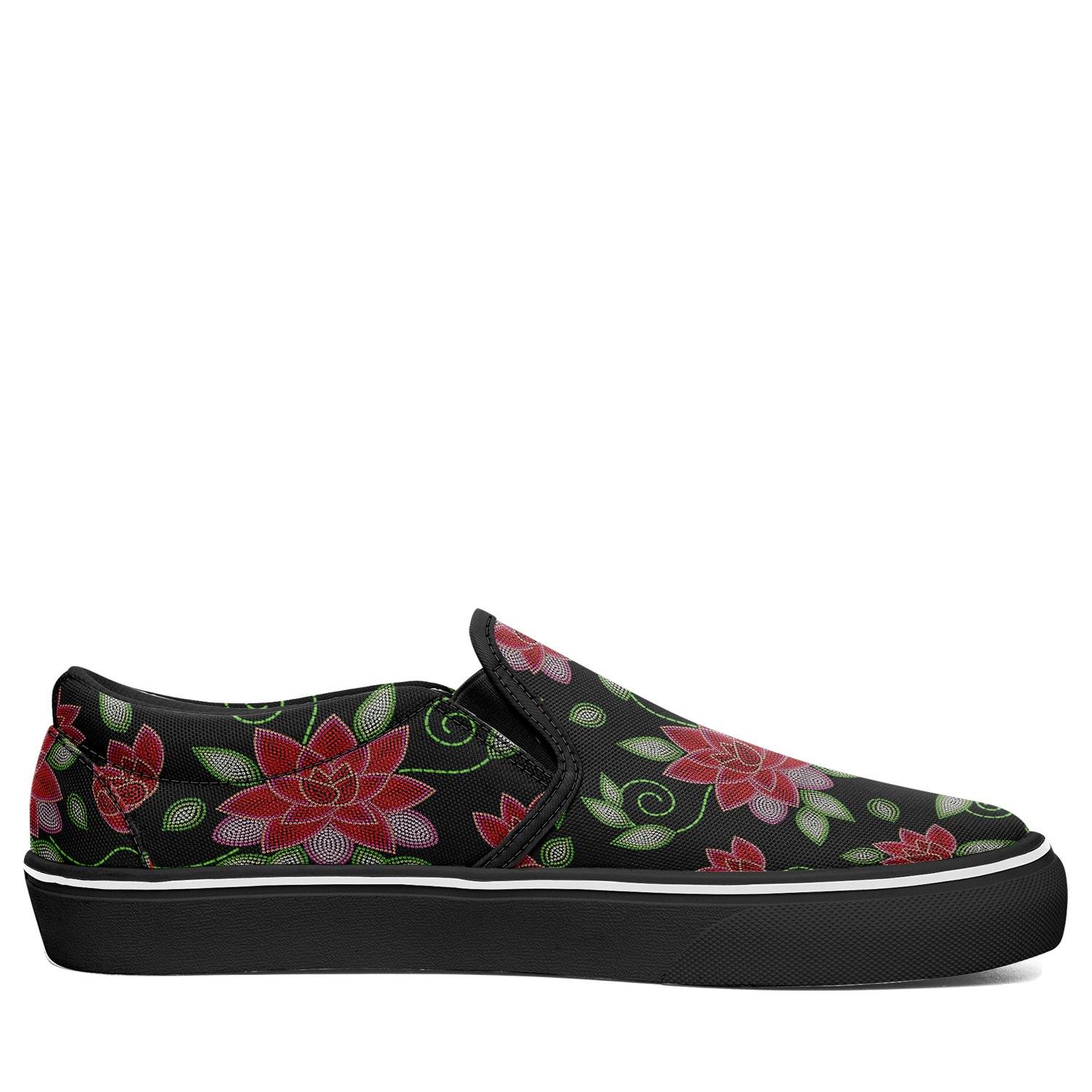 Red Beaded Rose Otoyimm Kid's Canvas Slip On Shoes otoyimm Herman 