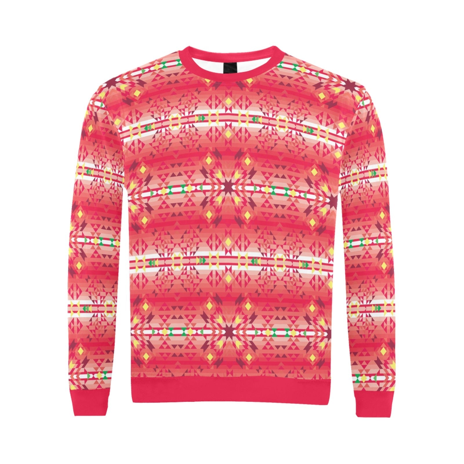 Red Pink Star All Over Print Crewneck Sweatshirt for Men (Model H18) shirt e-joyer 