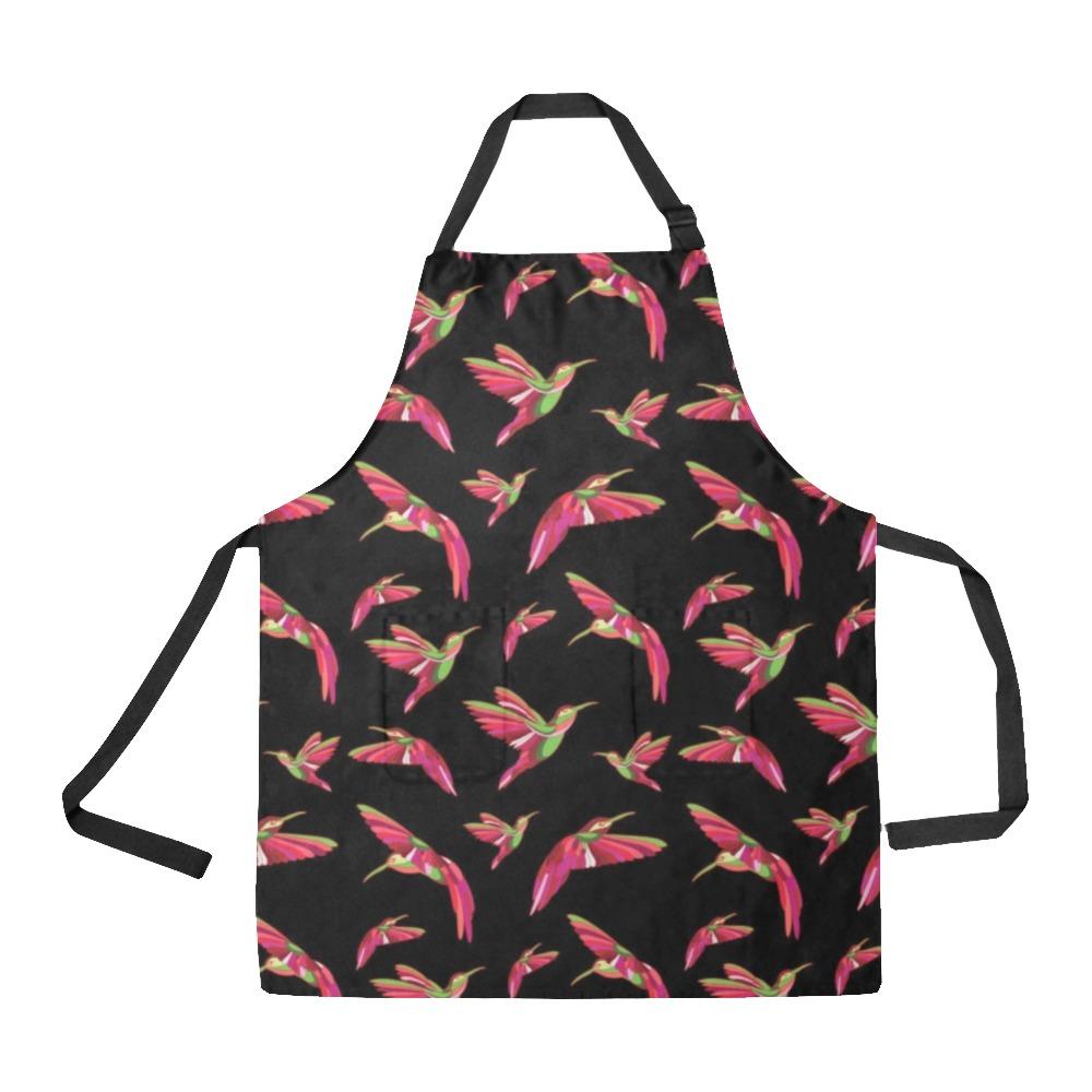 Red Swift Colourful Black All Over Print Apron All Over Print Apron e-joyer 