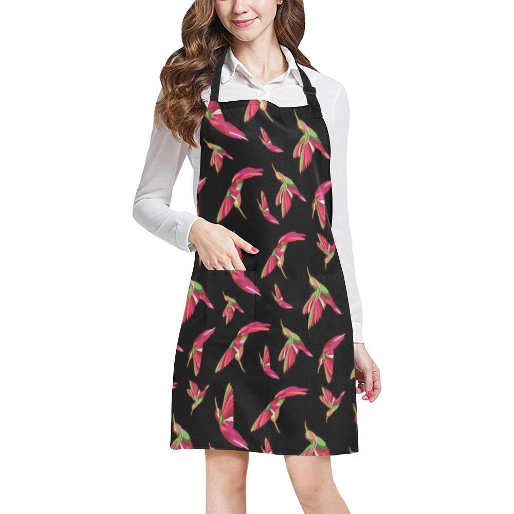 Red Swift Colourful Black All Over Print Apron All Over Print Apron e-joyer 