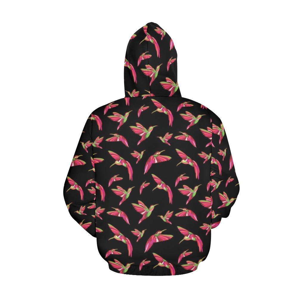 Red Swift Colourful Black All Over Print Hoodie for Women (USA Size) (Model H13) All Over Print Hoodie for Women (H13) e-joyer 