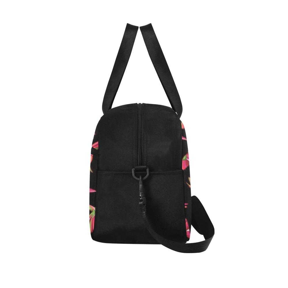 Red Swift Colourful Black Fitness Handbag (Model 1671) Fitness Handbag (1671) e-joyer 