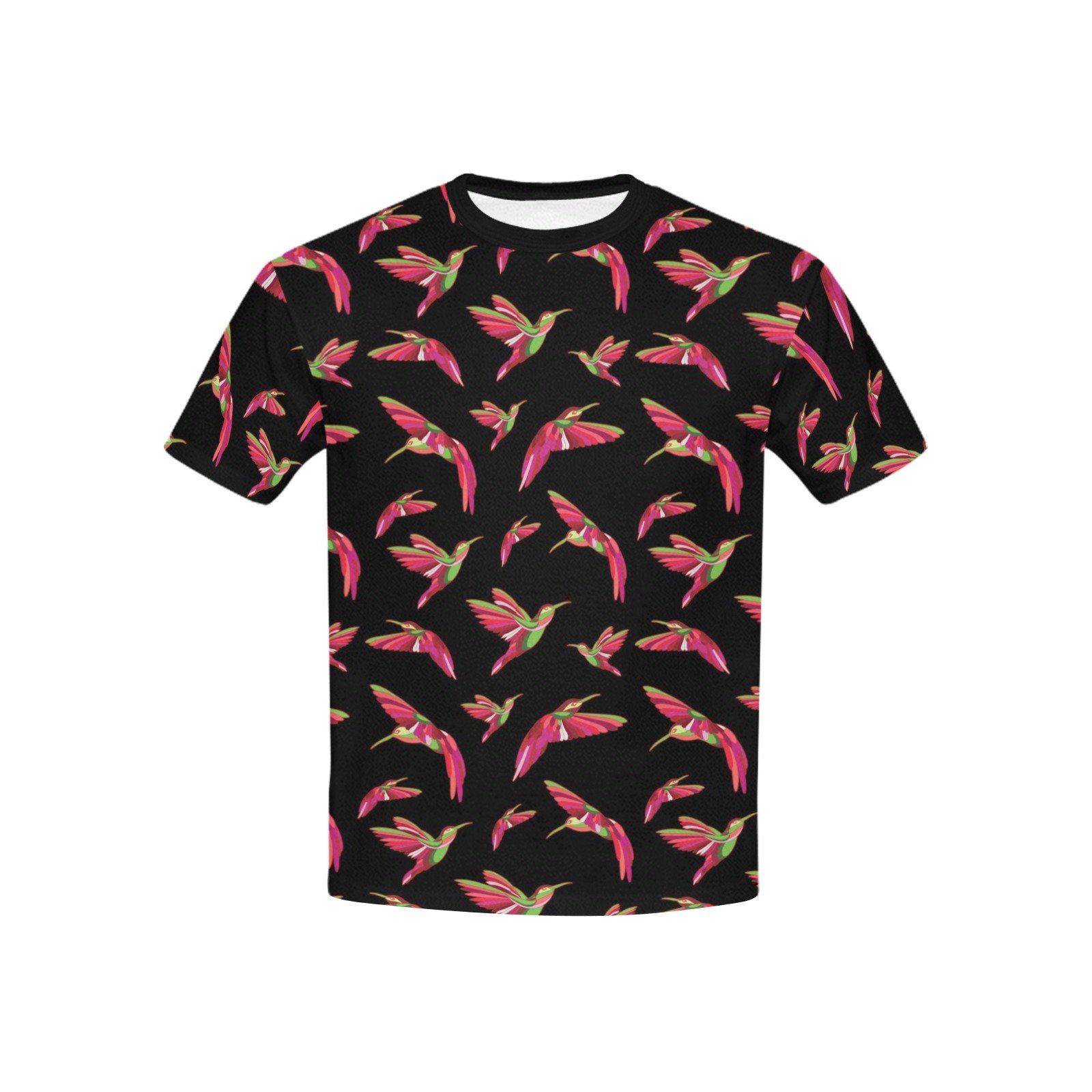 Red Swift Colourful Black Kids' All Over Print T-shirt (USA Size) (Model T40) All Over Print T-shirt for Kid (T40) e-joyer 