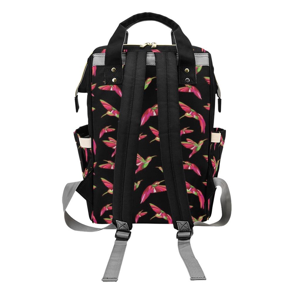 Red Swift Colourful Black Multi-Function Diaper Backpack/Diaper Bag (Model 1688) bag e-joyer 