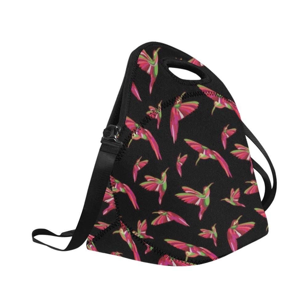 Red Swift Colourful Black Neoprene Lunch Bag/Large (Model 1669) bag e-joyer 