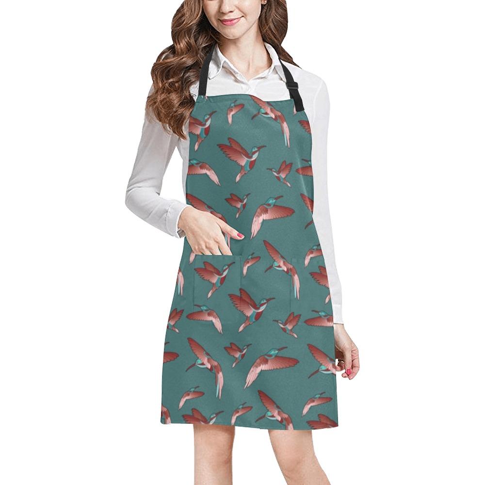 Red Swift Turquoise All Over Print Apron All Over Print Apron e-joyer 