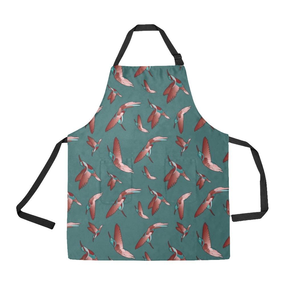 Red Swift Turquoise All Over Print Apron All Over Print Apron e-joyer 