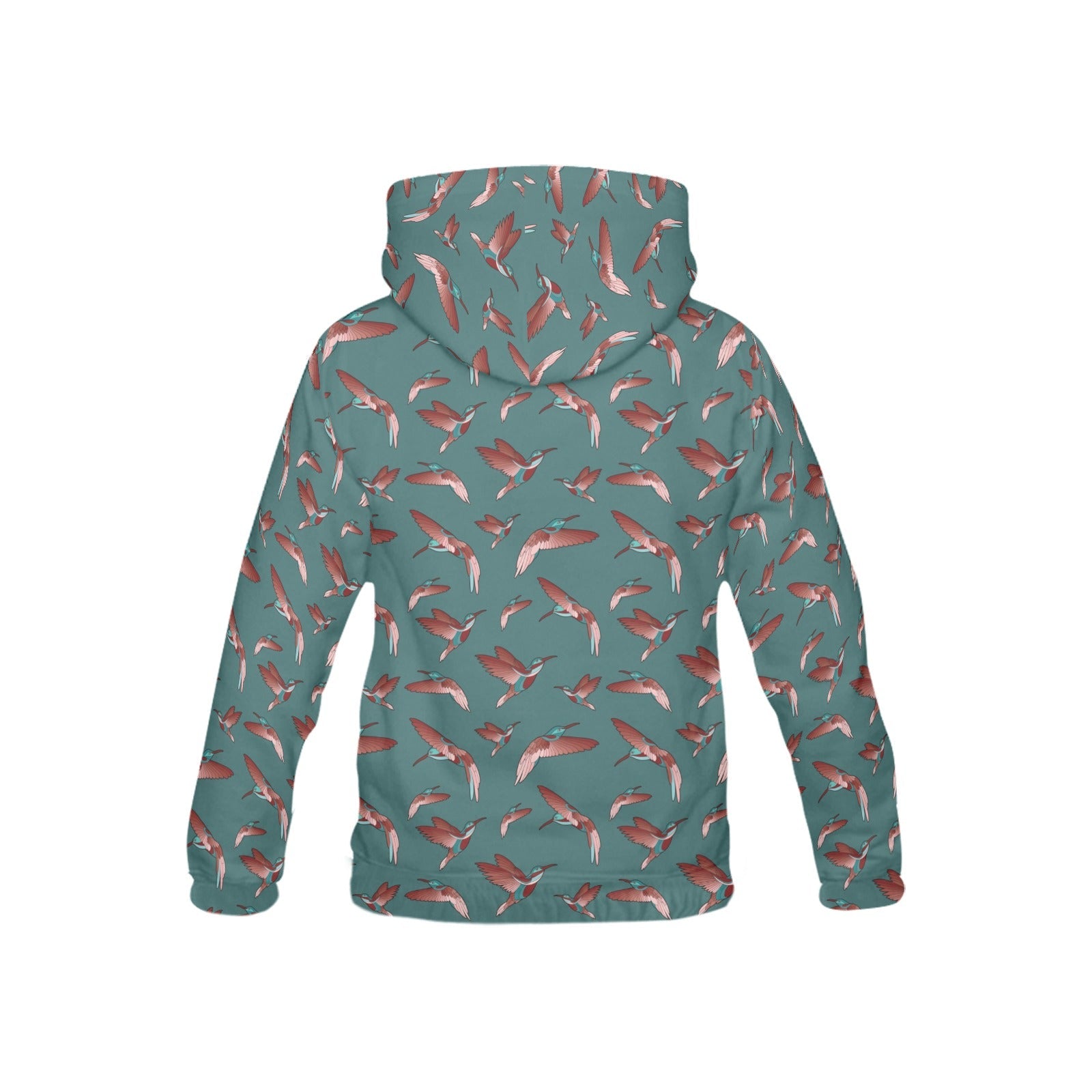 Red Swift Turquoise All Over Print Hoodie for Kid (USA Size) (Model H13) All Over Print Hoodie for Kid (H13) e-joyer 