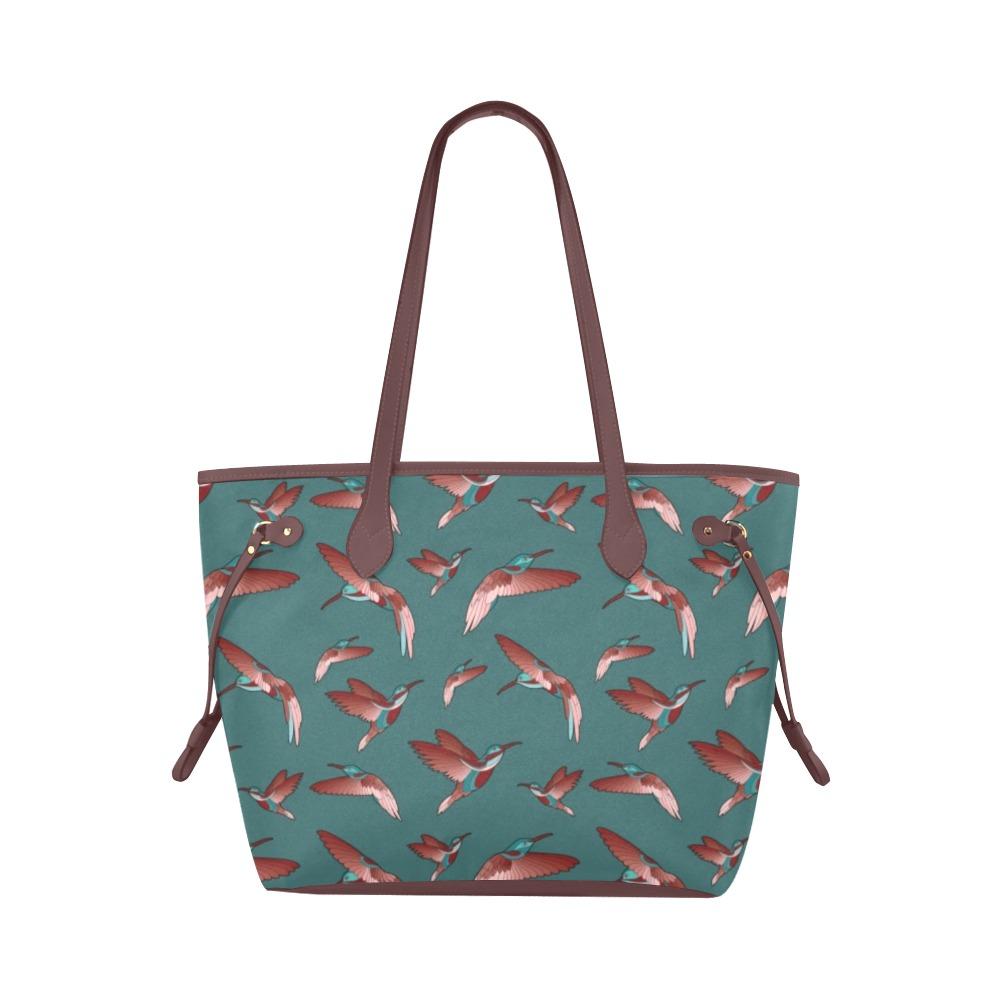 Red Swift Turquoise Clover Canvas Tote Bag (Model 1661) Clover Canvas Tote Bag (1661) e-joyer 