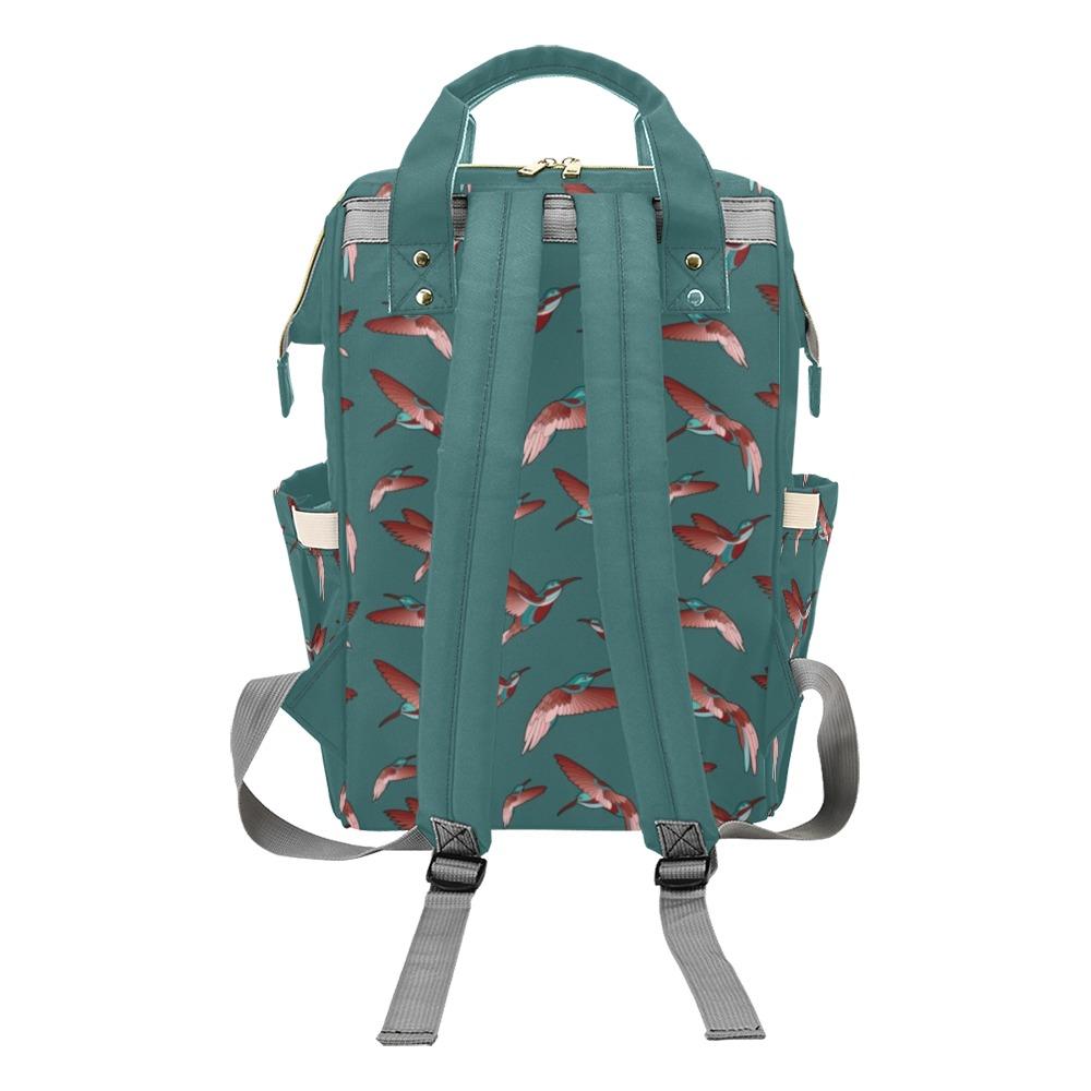 Red Swift Turquoise Multi-Function Diaper Backpack/Diaper Bag (Model 1688) bag e-joyer 