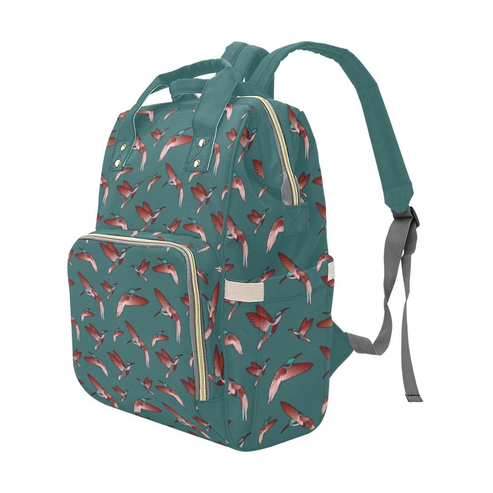 Red Swift Turquoise Multi-Function Diaper Backpack/Diaper Bag (Model 1688) bag e-joyer 