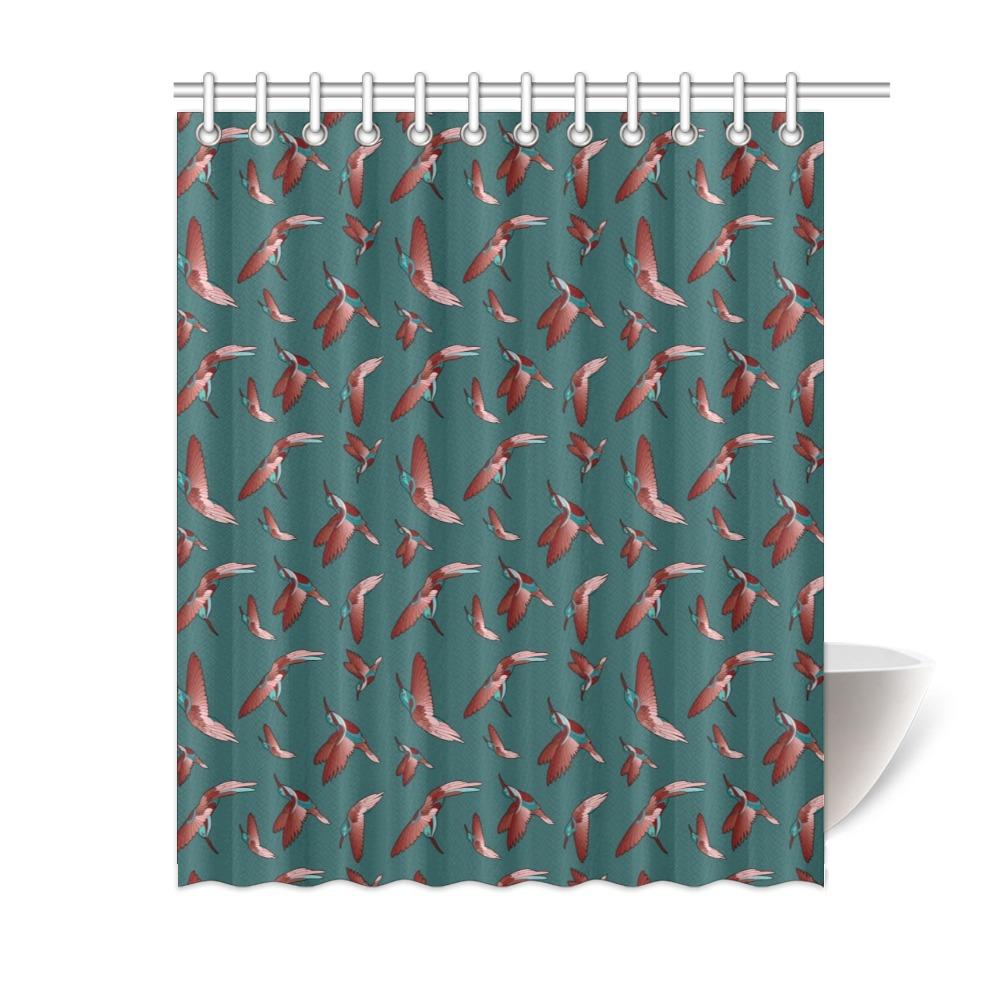 Red Swift Turquoise Shower Curtain 60"x72" Shower Curtain 60"x72" e-joyer 