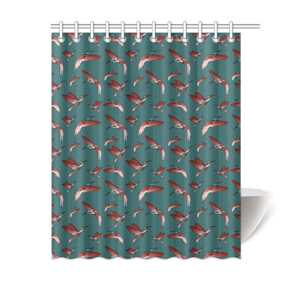 Red Swift Turquoise Shower Curtain 60"x72" Shower Curtain 60"x72" e-joyer 