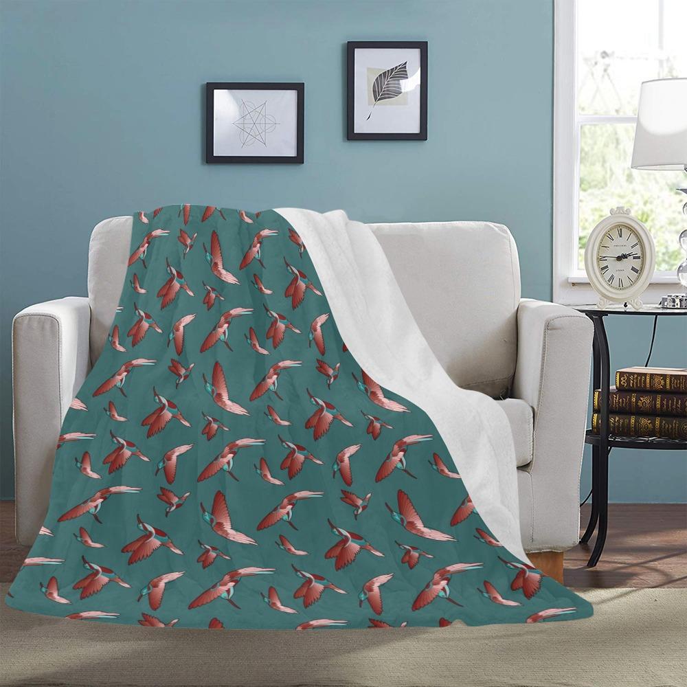 Red Swift Turquoise Ultra-Soft Micro Fleece Blanket 60"x80" Ultra-Soft Blanket 60''x80'' e-joyer 