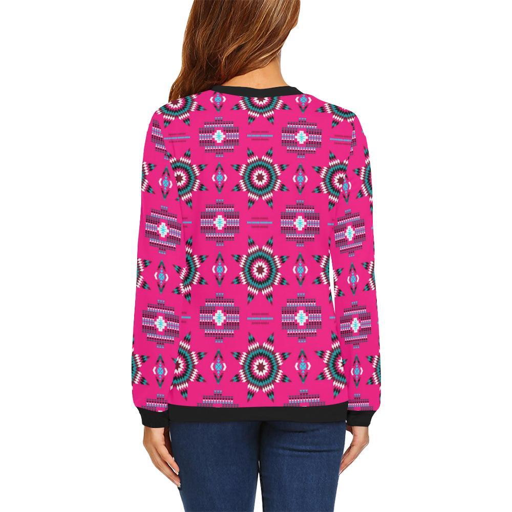 Rising Star Strawberry Moon All Over Print Crewneck Sweatshirt for Women (Model H18) Crewneck Sweatshirt for Women (H18) e-joyer 
