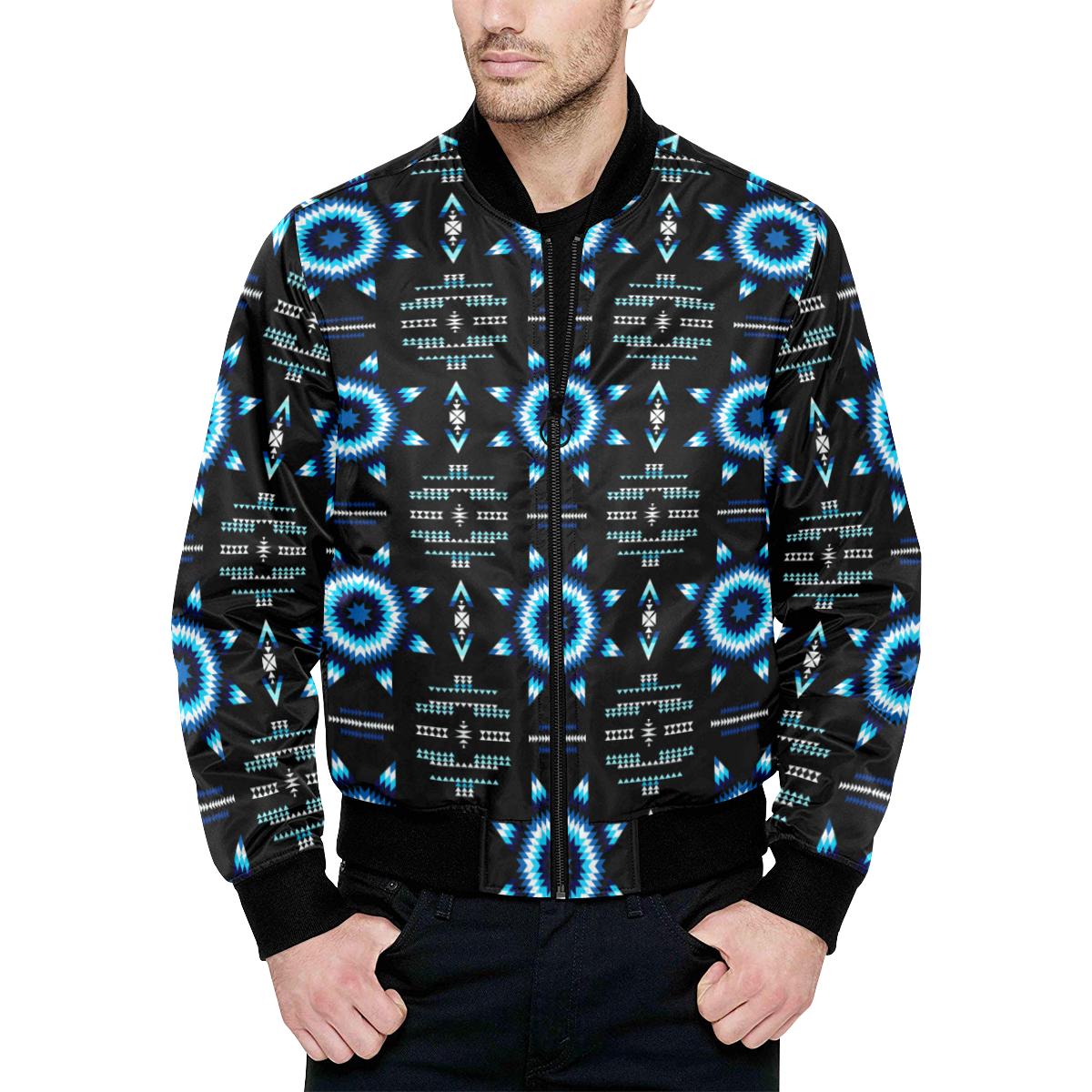 Rising Star Wolf Moon Unisex Heavy Bomber Jacket with Quilted Lining All Over Print Quilted Jacket for Men (H33) e-joyer 