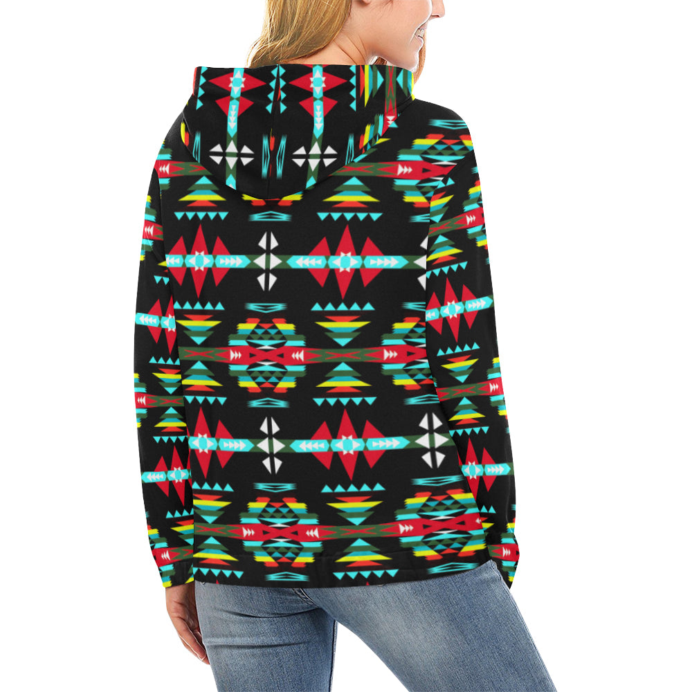 River Trail Sunset All Over Print Hoodie for Women (USA Size) (Model H13) All Over Print Hoodie for Women (H13) e-joyer 