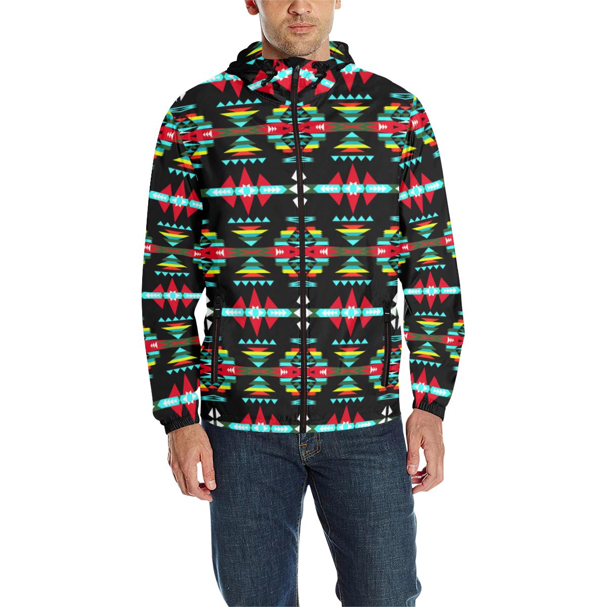 River Trail Sunset Unisex Quilted Coat All Over Print Quilted Windbreaker for Men (H35) e-joyer 