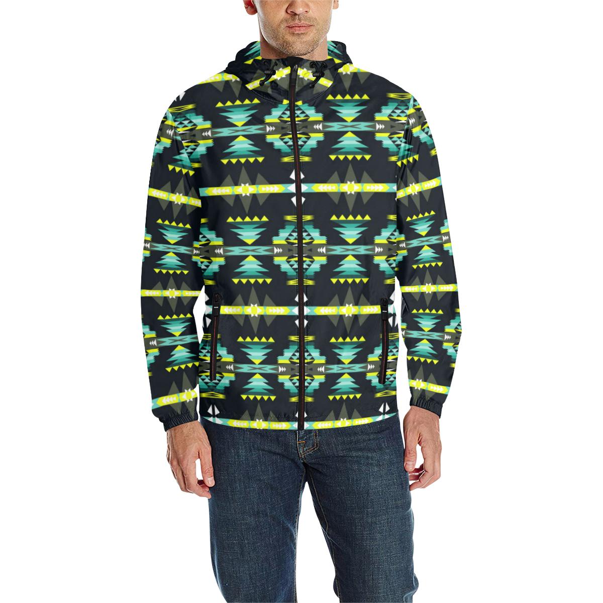 Kenzo Green Garden Print Hooded Jacket Size: XL Men