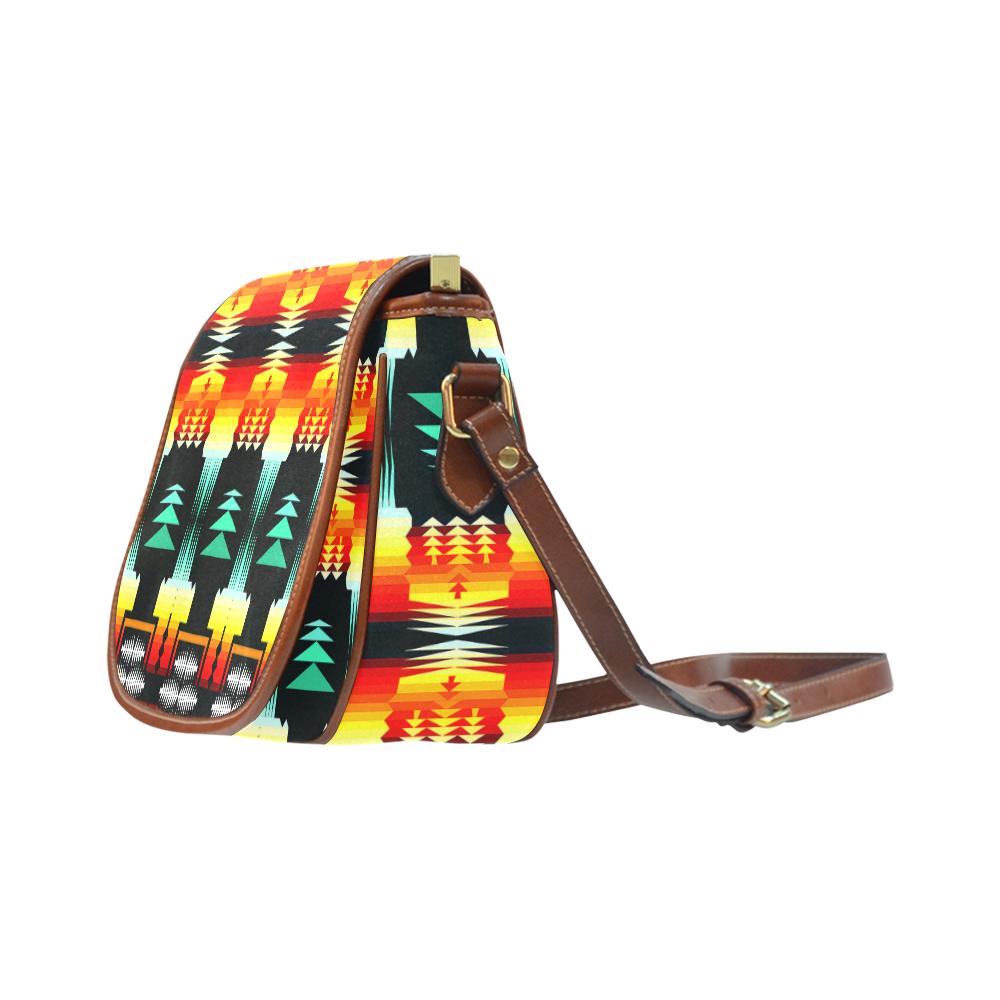 Sage Fire and Sky Saddle Bag/Small (Model 1649) Full Customization Saddle Bag/Small (Full Customization) e-joyer 