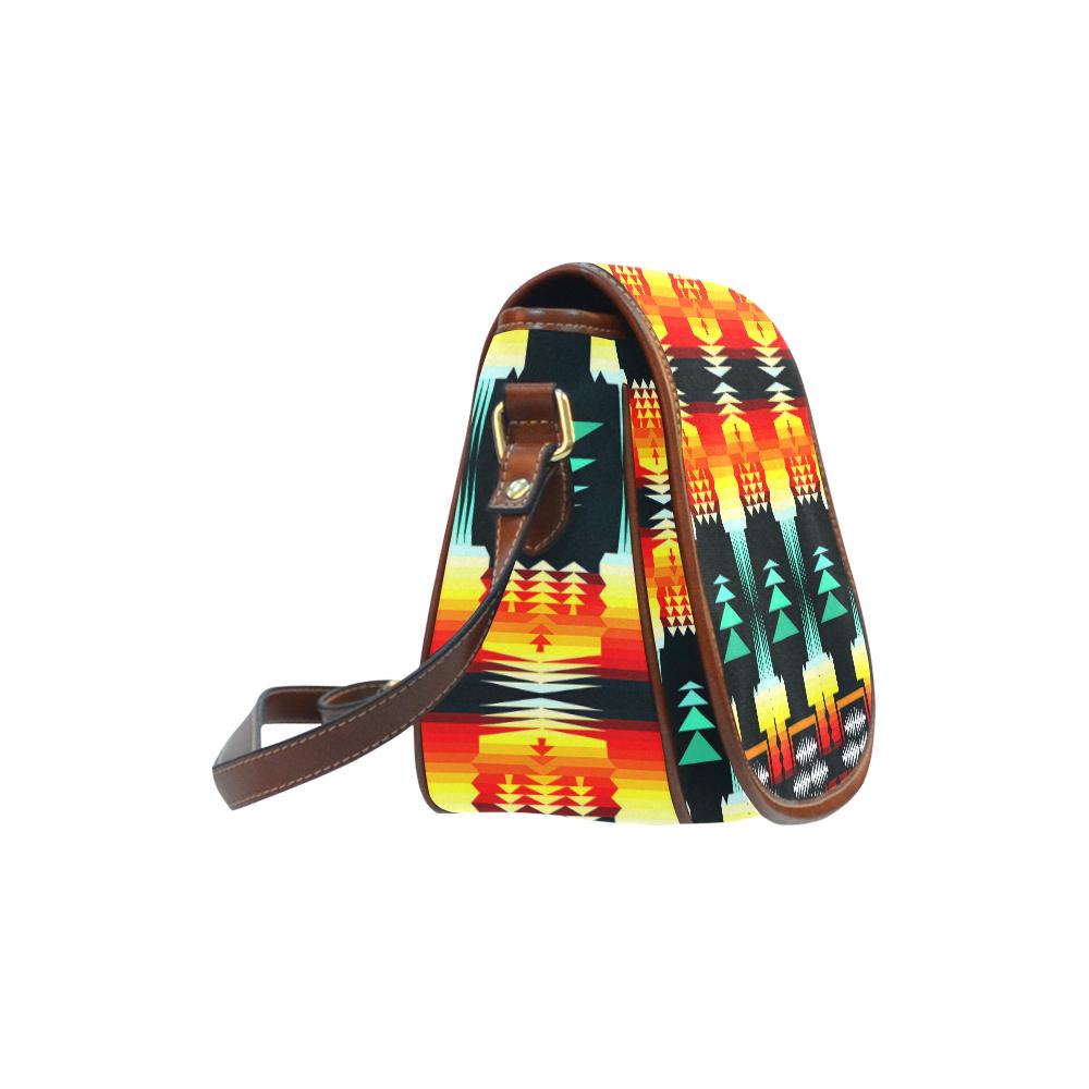 Sage Fire and Sky Saddle Bag/Small (Model 1649) Full Customization Saddle Bag/Small (Full Customization) e-joyer 