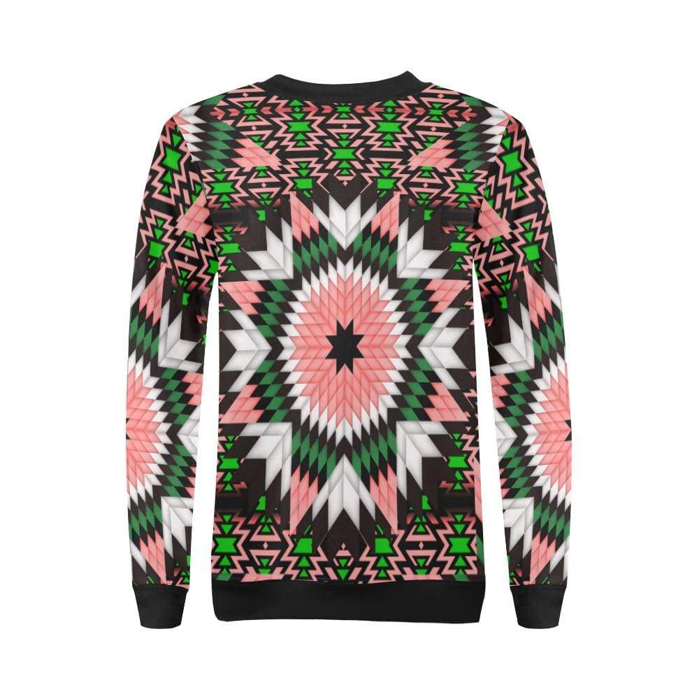 Salmon Pink Star All Over Print Crewneck Sweatshirt for Women (Model H18) Crewneck Sweatshirt for Women (H18) e-joyer 
