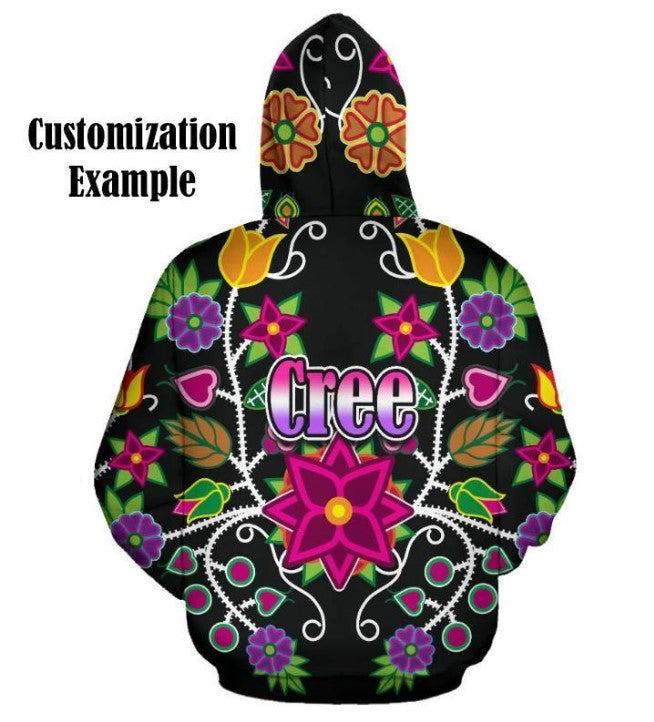 Indigenous Paisley Black Men's Long Sleeve Fleece Hoodie