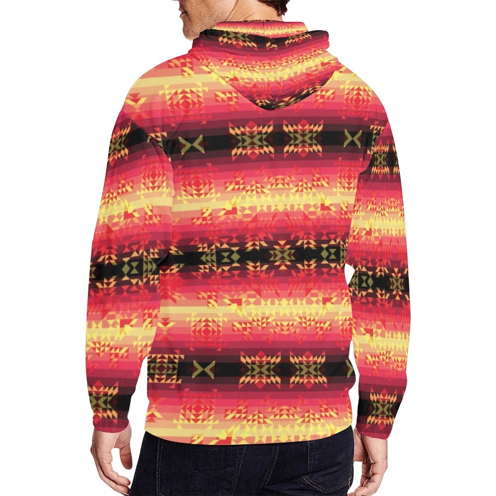 Soleil Fusion Rouge All Over Print Full Zip Hoodie for Men (Model H14) hoodie e-joyer 