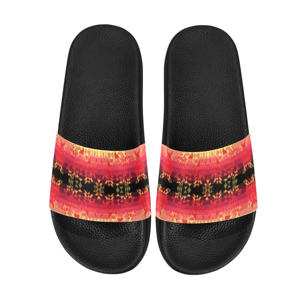 Soleil Fusion Rouge Women's Slide Sandals (Model 057) sandals e-joyer 