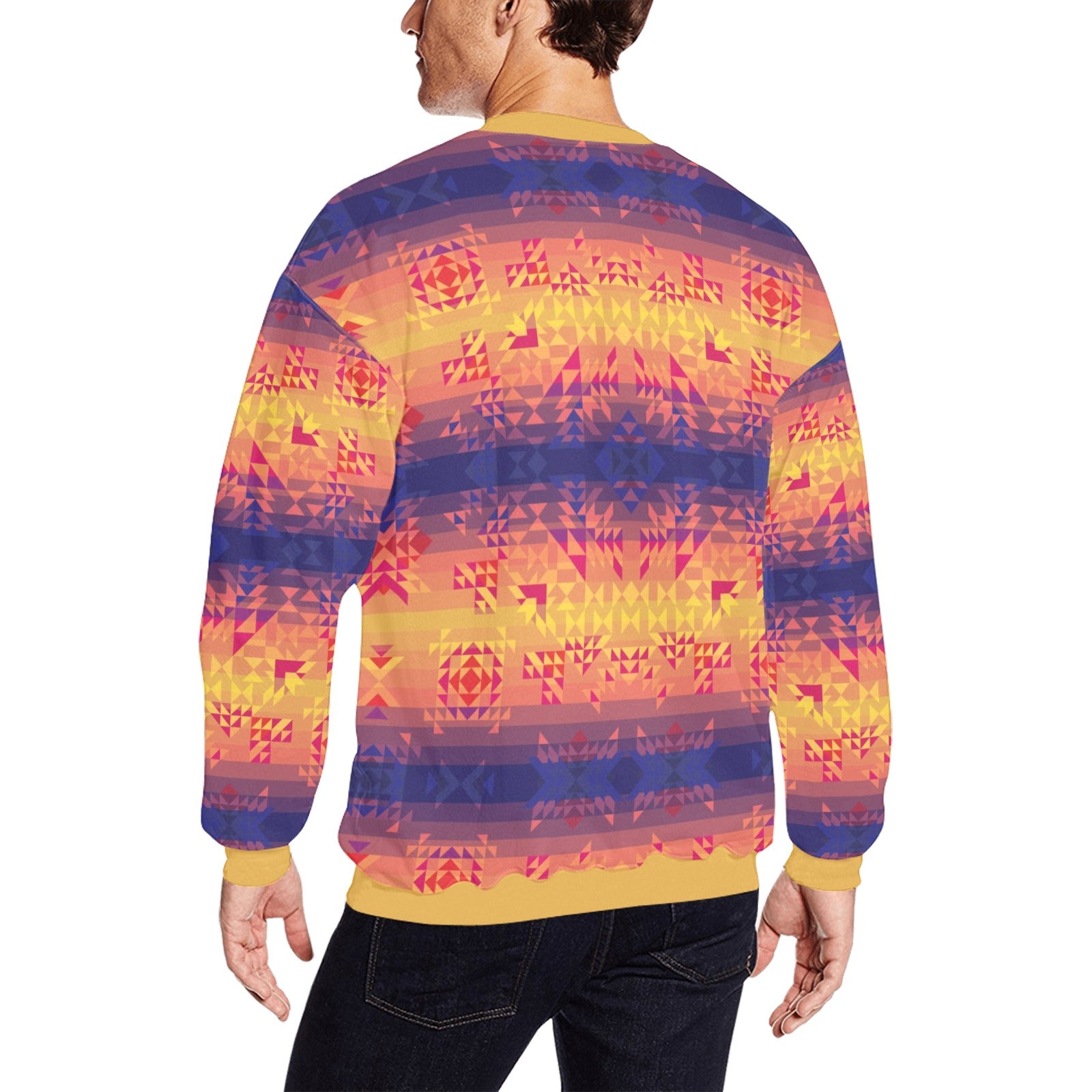 Soleil Indigo All Over Print Crewneck Sweatshirt for Men (Model H18) shirt e-joyer 