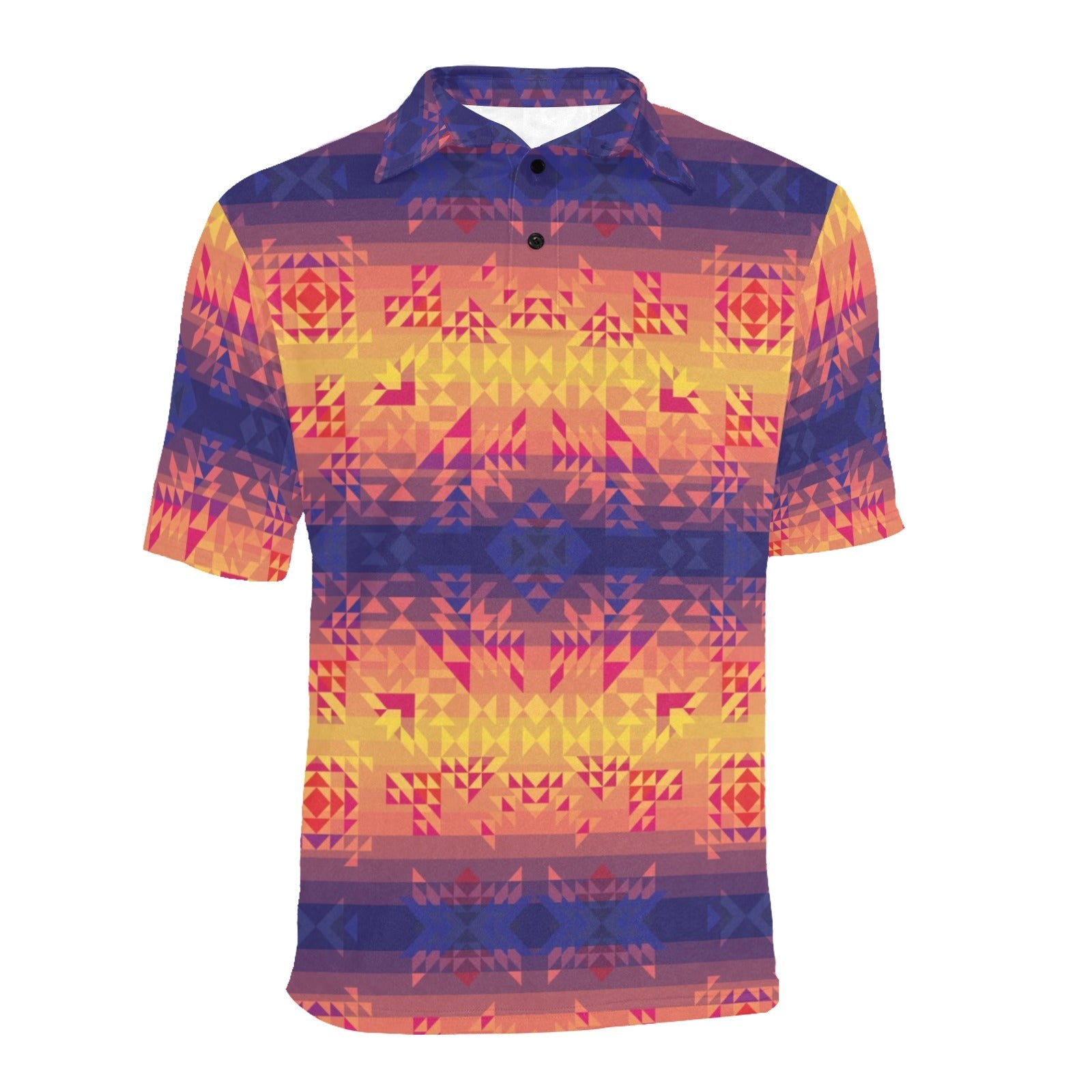 Soleil Indigo Men's All Over Print Polo Shirt (Model T55) Men's Polo Shirt (Model T55) e-joyer 