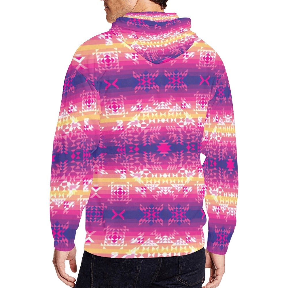 Soleil Overlay All Over Print Full Zip Hoodie for Men (Model H14) hoodie e-joyer 