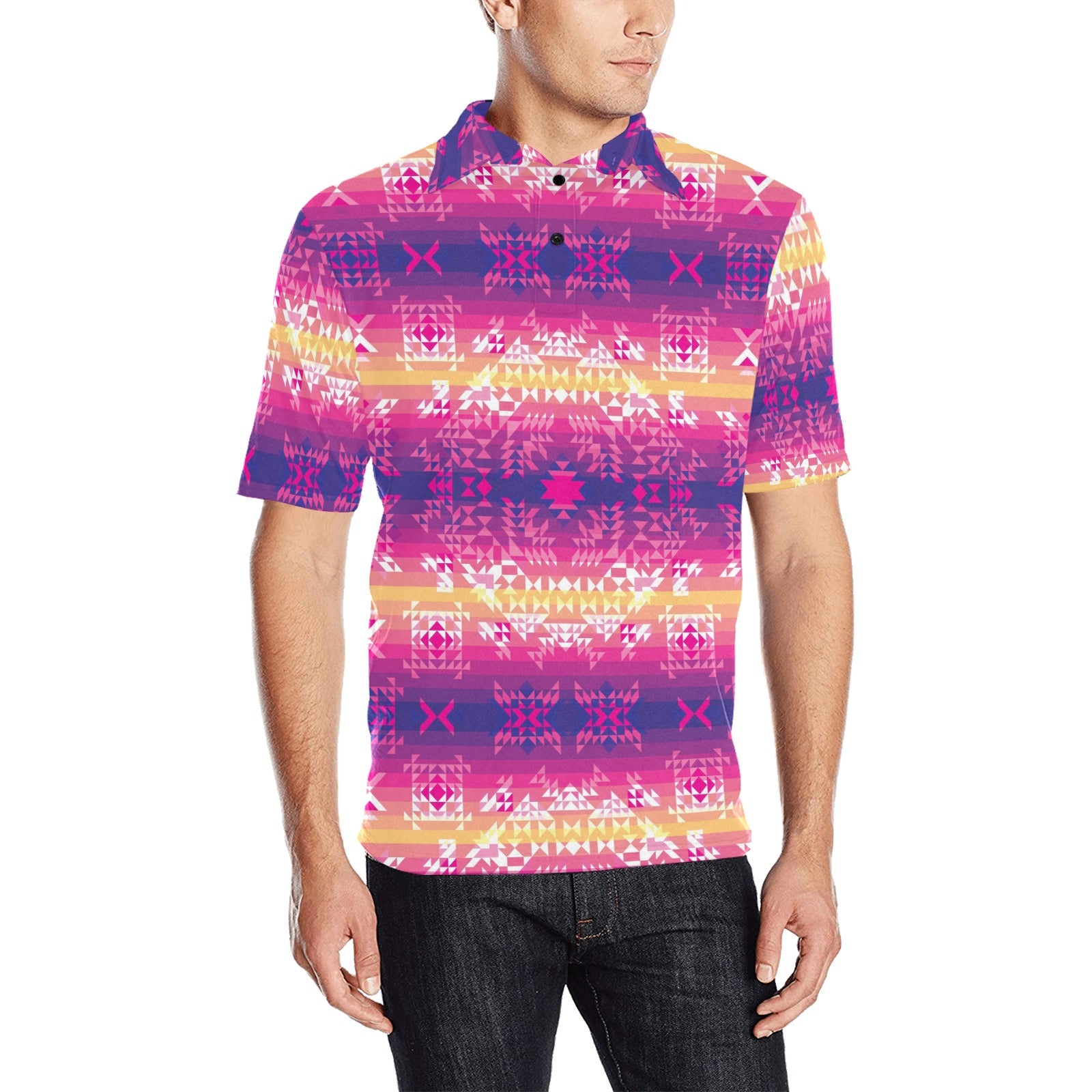 Soleil Overlay Men's All Over Print Polo Shirt (Model T55) Men's Polo Shirt (Model T55) e-joyer 