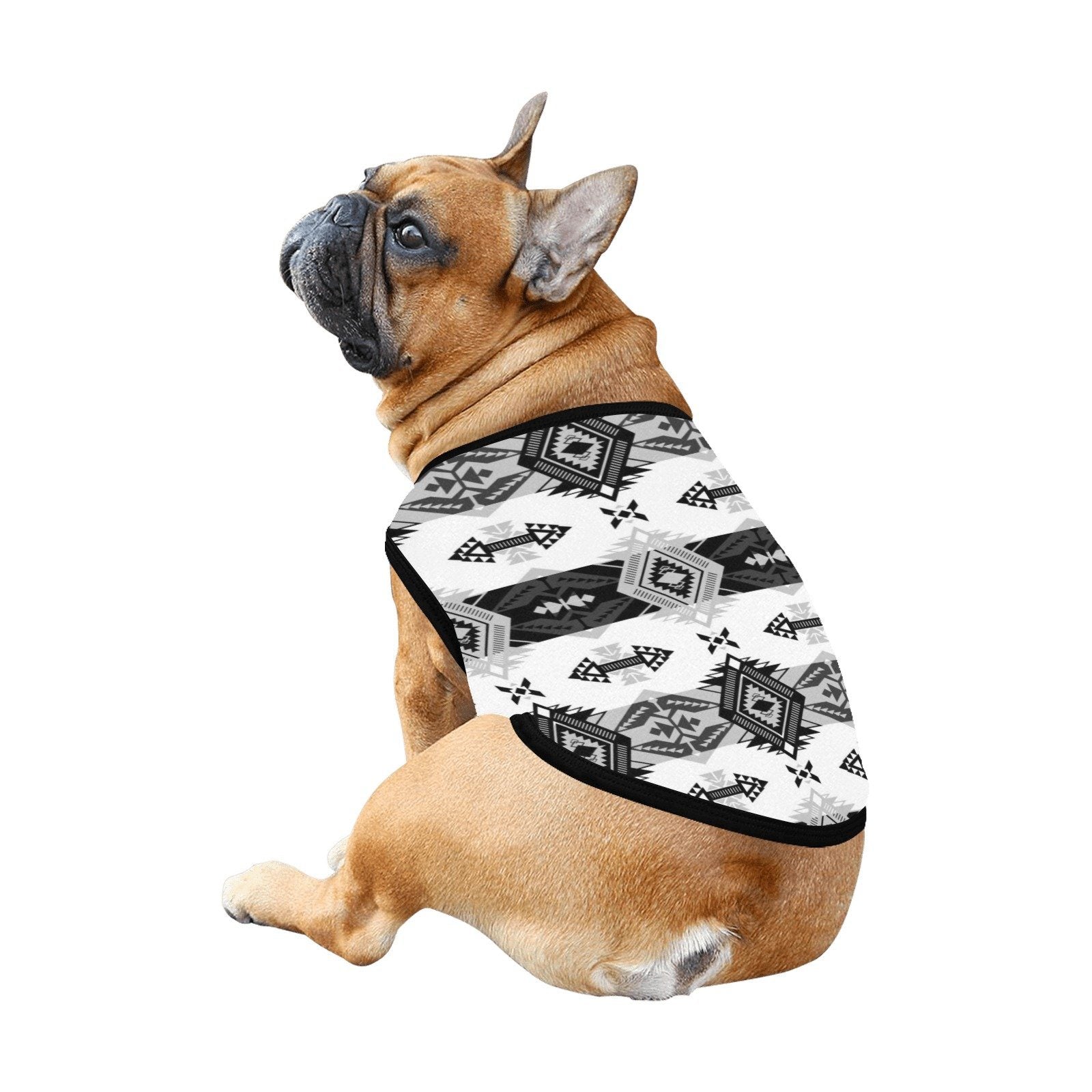 Sovereign Nation Black and White All Over Print Pet Tank Top Pet Tank Top e-joyer 