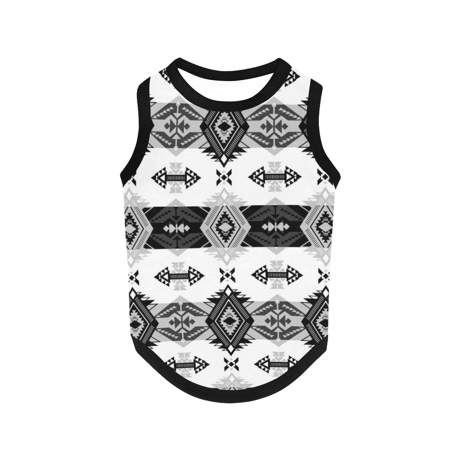 Sovereign Nation Black and White All Over Print Pet Tank Top Pet Tank Top e-joyer 