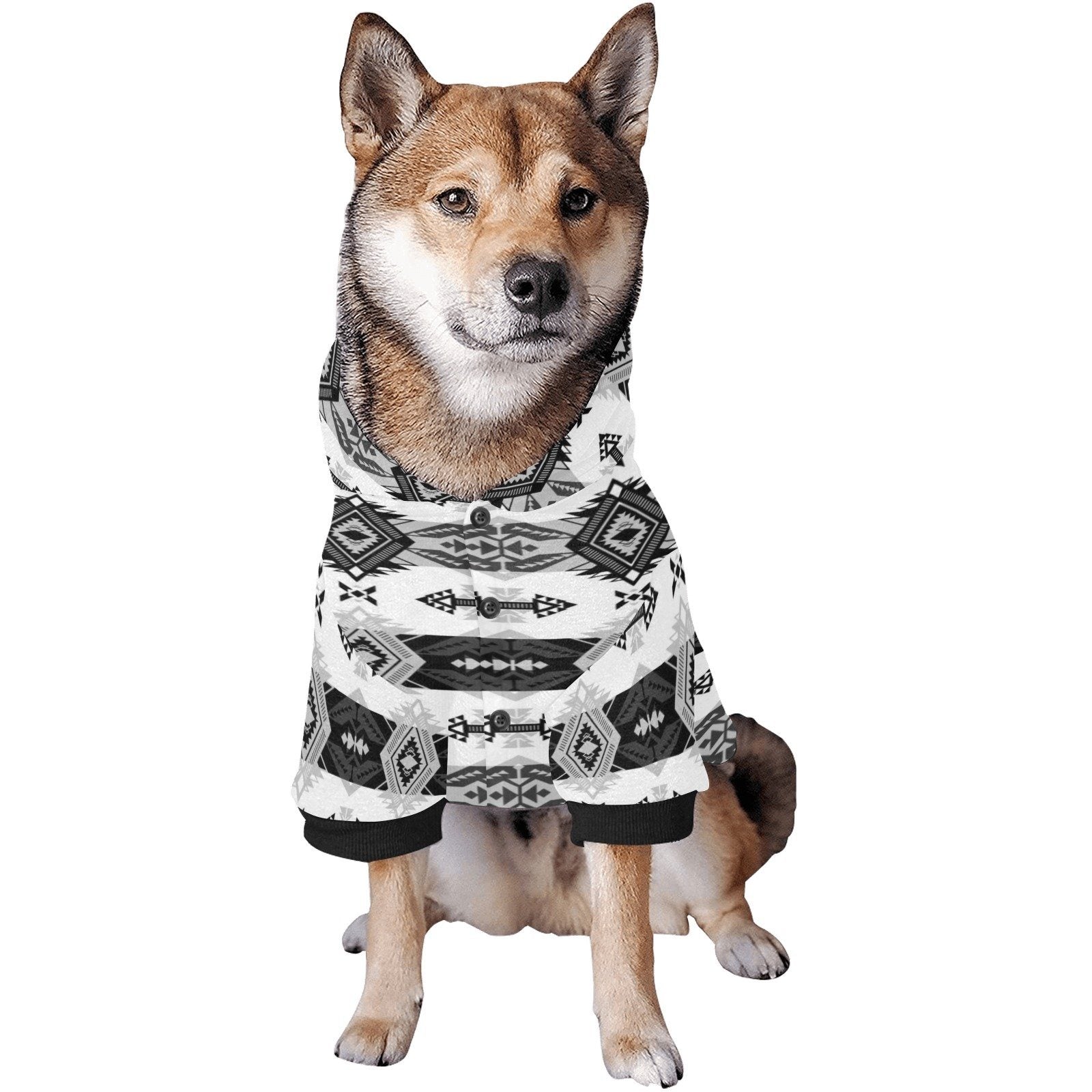 Sovereign Nation Black and White Pet Dog Hoodie Pet Dog Hoodie e-joyer 