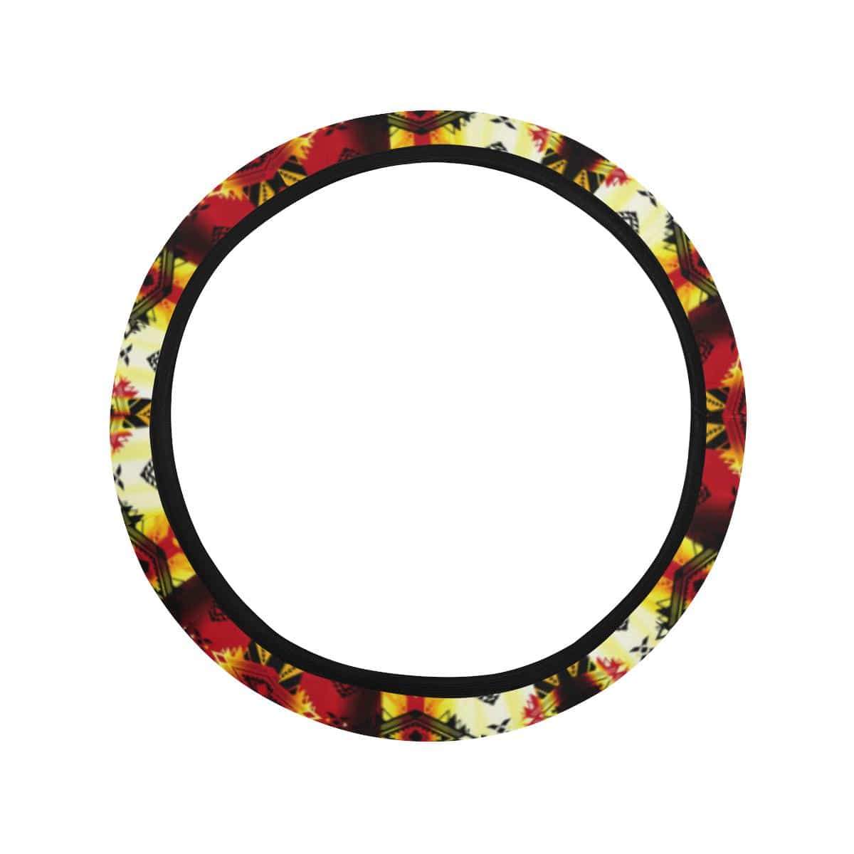 Sovereign Nation Fire Steering Wheel Cover with Elastic Edge