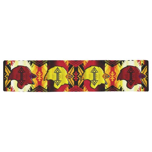 Sovereign Nation Fire with Wolf Table Runner 16x72 inch Table Runner 16x72 inch e-joyer 