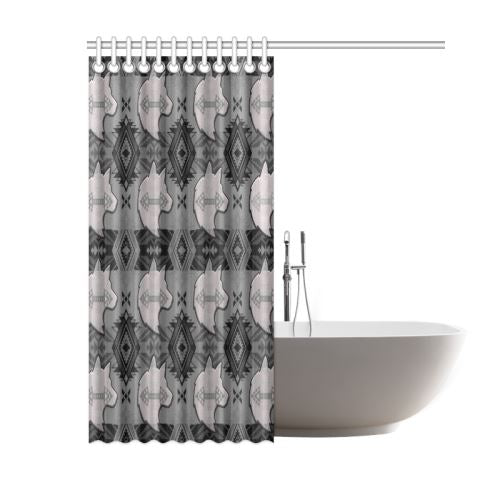 Sovereign Nation Gray with Wolf Shower Curtain 60"x72" Shower Curtain 60"x72" e-joyer 