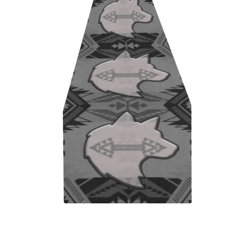 Sovereign Nation Gray with Wolf Table Runner 16x72 inch Table Runner 16x72 inch e-joyer 