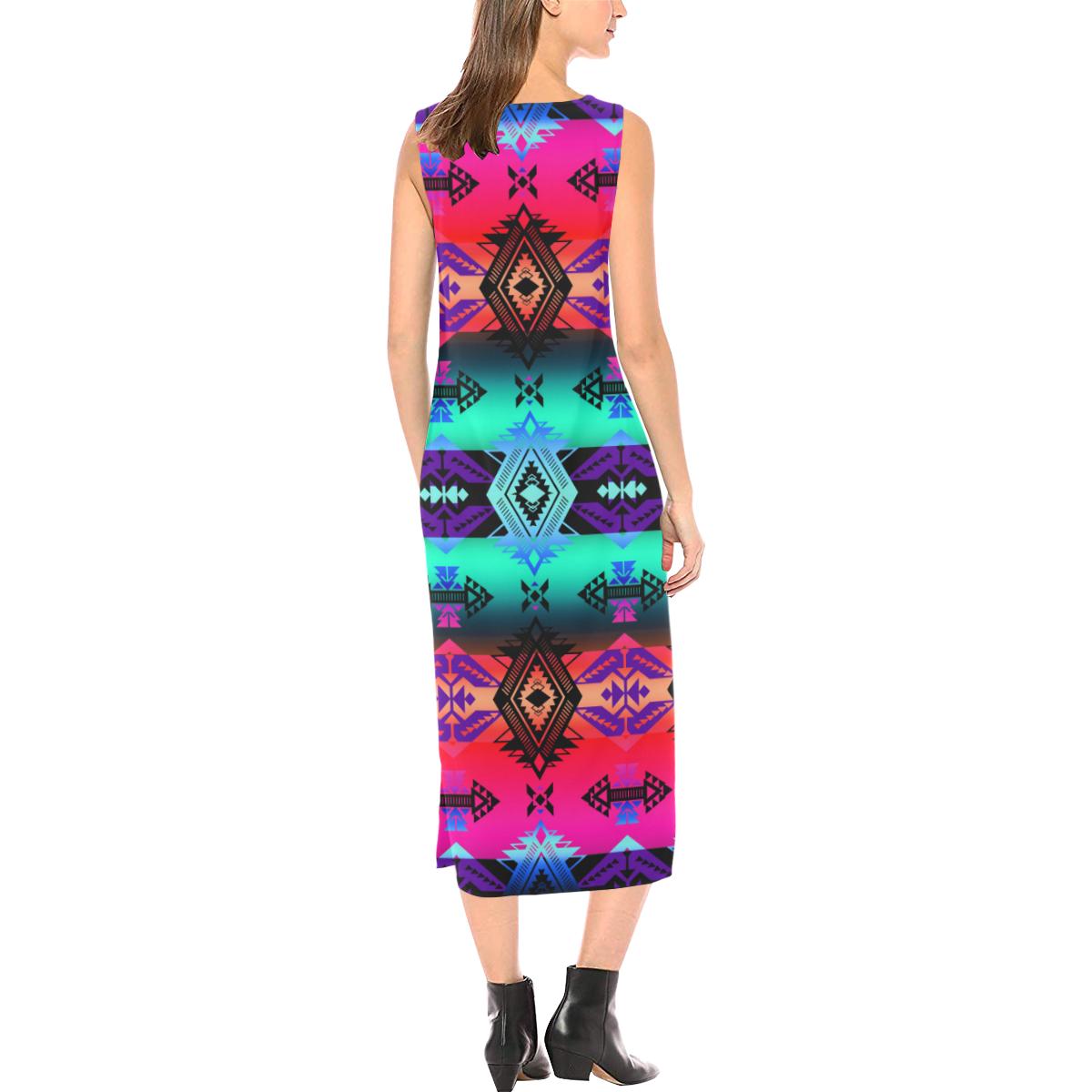 Sovereign Nation Sunrise Phaedra Sleeveless Open Fork Long Dress (Model D08) Phaedra Sleeveless Open Fork Long Dress (D08) e-joyer 