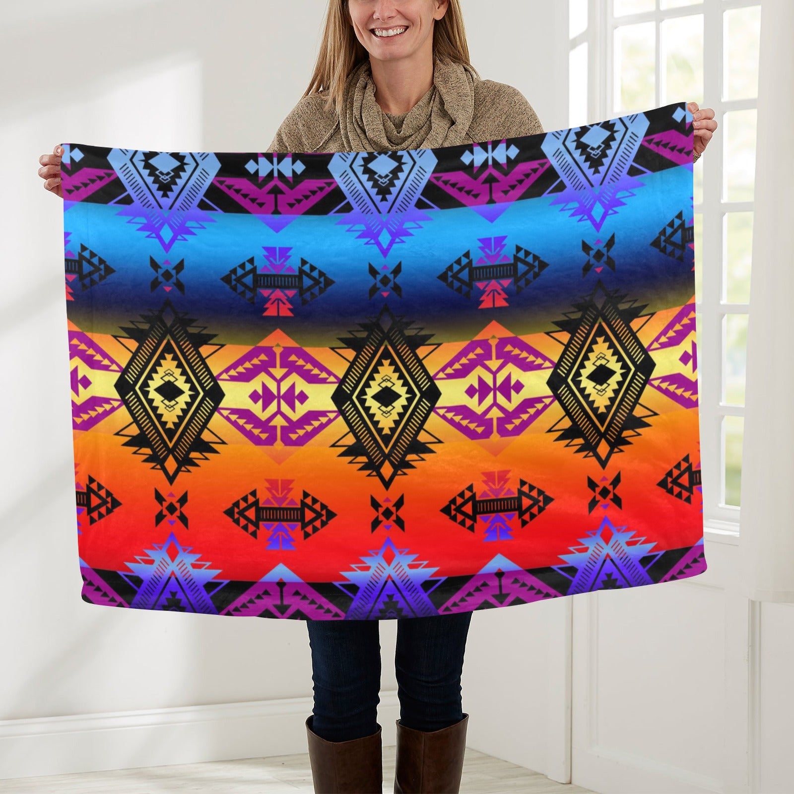 Sovereign Nation Sunset Baby Blanket 30"x40" Baby Blanket 30"x40" e-joyer 