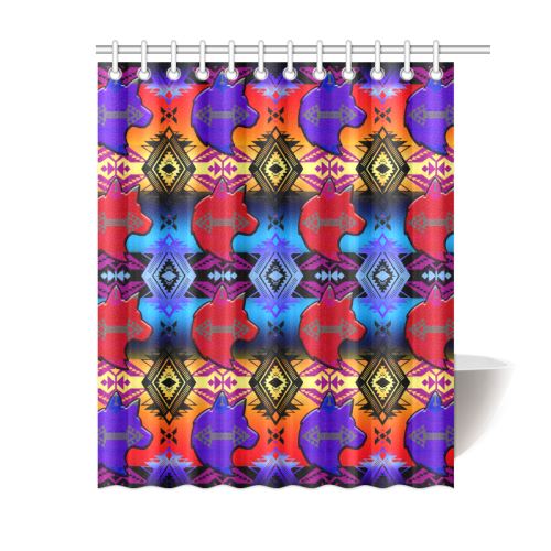 Soveriegn Nation Sunset with Wolf Shower Curtain 60"x72" Shower Curtain 60"x72" e-joyer 